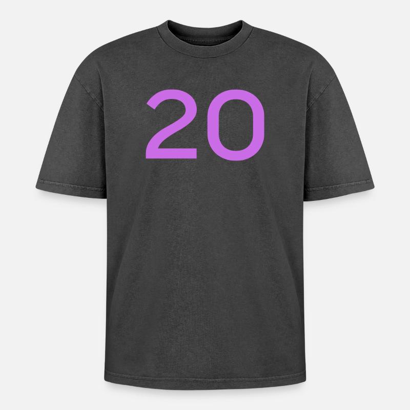 20 - Oversized Unisex Premium Acid-Washed T-Shirt - acid washed black