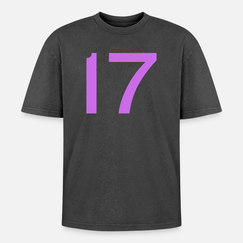 17 - Oversized Unisex Premium Acid-Washed T-Shirt - acid washed black