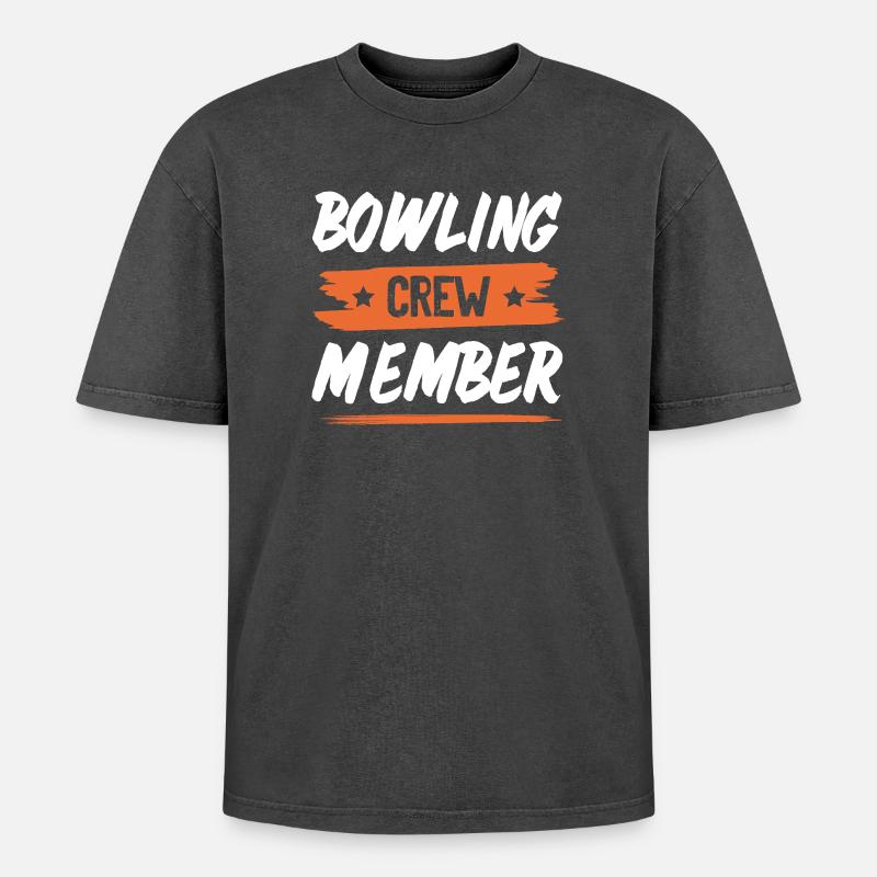 Équipe de bowling - T-shirt Premium unisexe oversize acid-washed - noir délavé acide