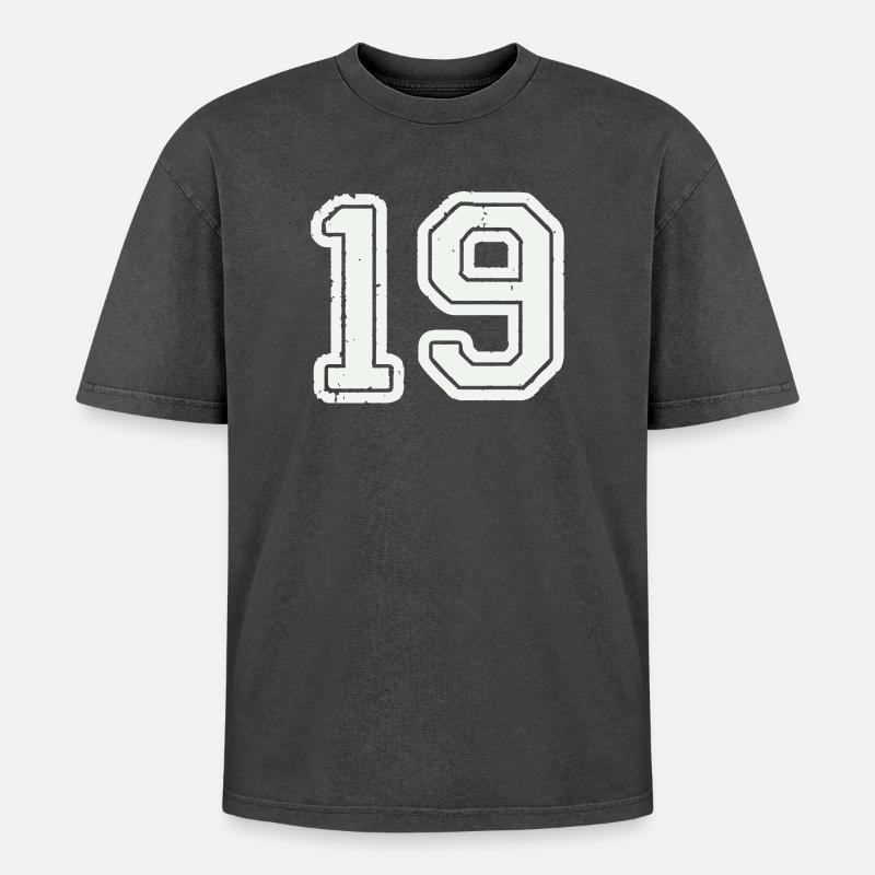 19 - T-shirt Premium unisexe oversize acid-washed - noir délavé acide