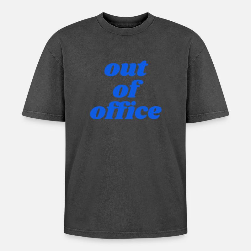 Absent du bureau - T-shirt Premium unisexe oversize acid-washed - noir délavé acide