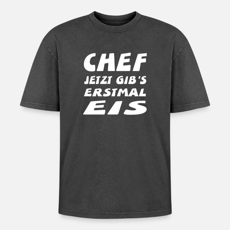 Chef - Oversized Unisex Premium Acid-Washed T-Shirt - Schwarz Acid Wash