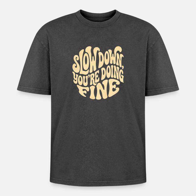 Relaxe - Oversized Unisex Premium Acid-Washed T-Shirt - Schwarz Acid Wash