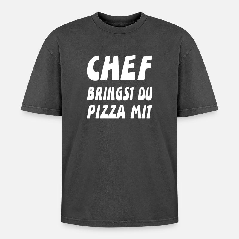 Chef - Oversized Unisex Premium Acid-Washed T-Shirt - Schwarz Acid Wash