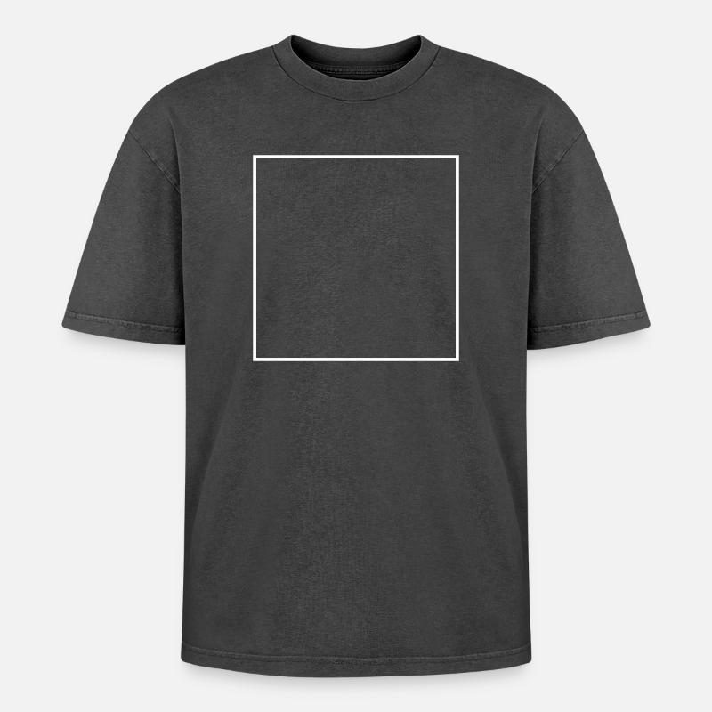 Square Empty - Oversized Unisex Premium Acid-Washed T-Shirt - acid washed black