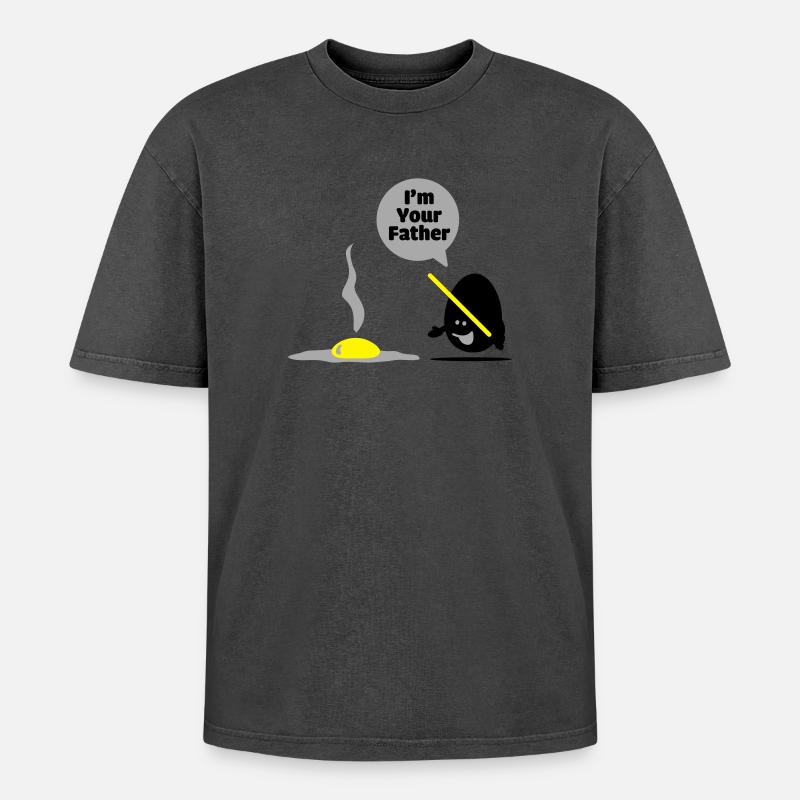 egg vader - Oversized Unisex Premium Acid-Washed T-Shirt - Schwarz Acid Wash