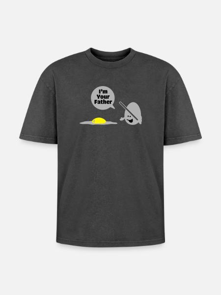egg vader - Oversized Unisex Premium Acid-Washed T-Shirt - acid washed black