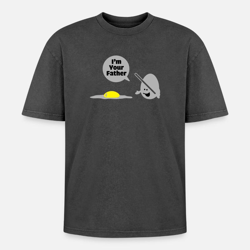 egg vader - T-shirt Premium unisexe oversize acid-washed - noir délavé acide