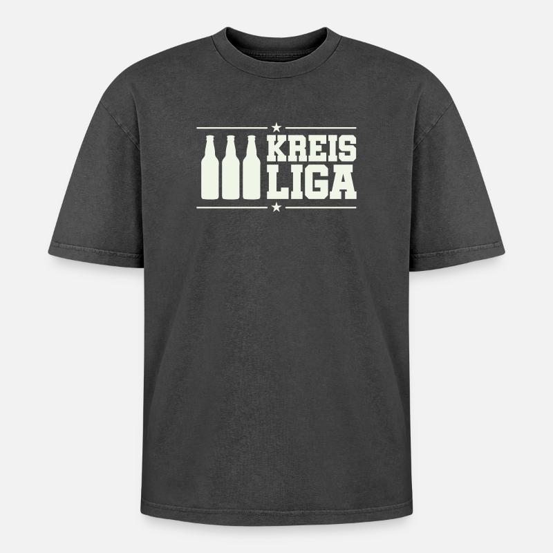 Ligue de district - T-shirt Premium unisexe oversize acid-washed - noir délavé acide