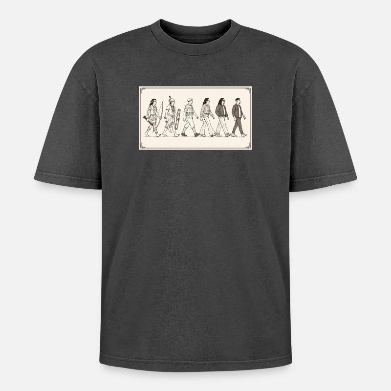Moluccan evolution by s2soon - Oversized Unisex Premium Acid-Washed T-Shirt - acid washed black