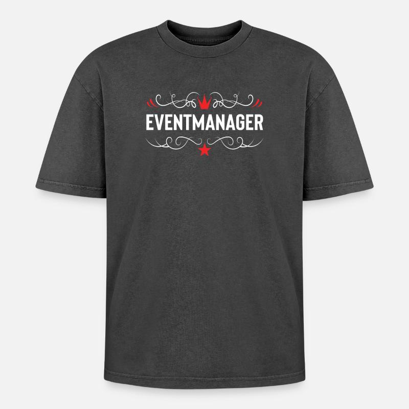 Eventmanager - Oversized Unisex Premium Acid-Washed T-Shirt - Schwarz Acid Wash