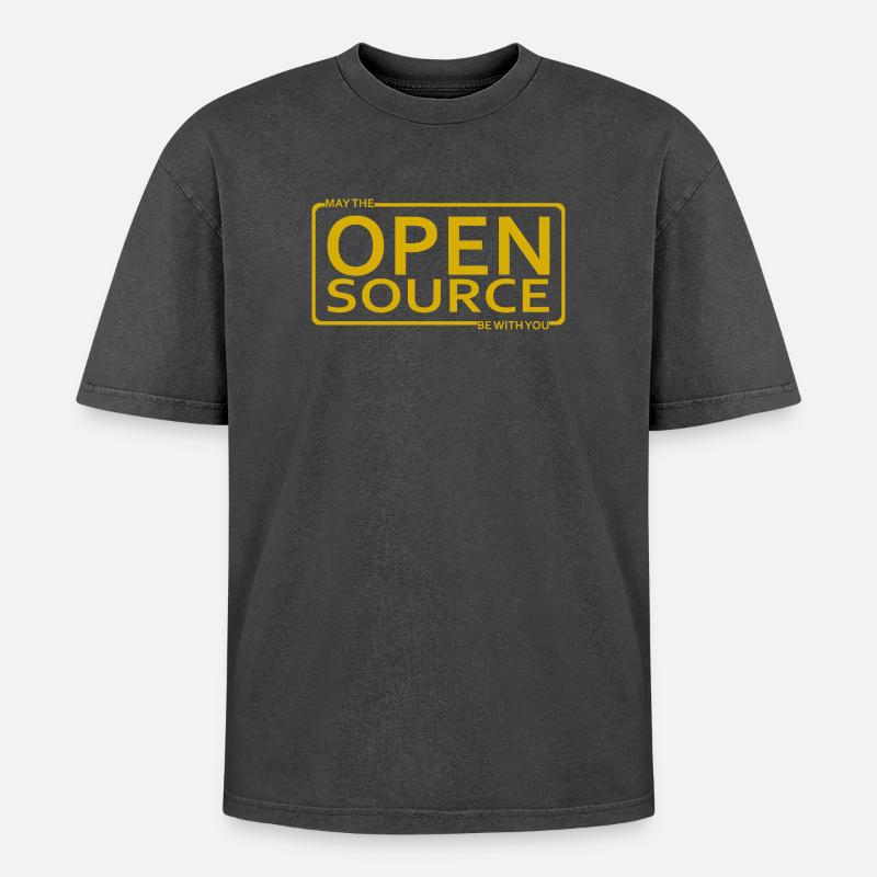Que l’Open Source soit avec vous - T-shirt Premium unisexe oversize acid-washed - noir délavé acide