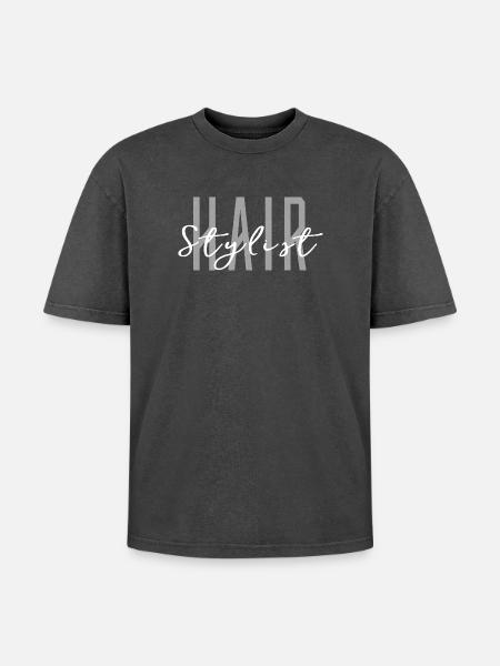 Coiffeur Coiffeur - Salon professionnel - T-shirt Premium unisexe oversize acid-washed - noir délavé acide