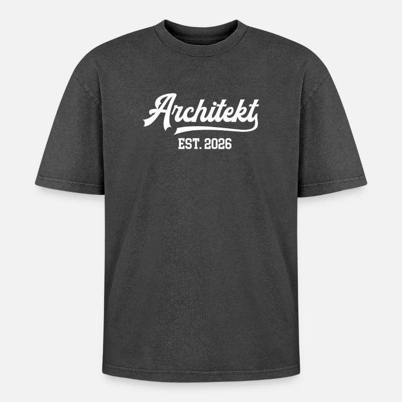 Architecte 2026 Études d’architecture Architectes - T-shirt Premium unisexe oversize acid-washed - noir délavé acide