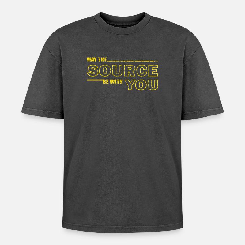 Que la source soit avec vous – Geek Tee - T-shirt Premium unisexe oversize acid-washed - noir délavé acide