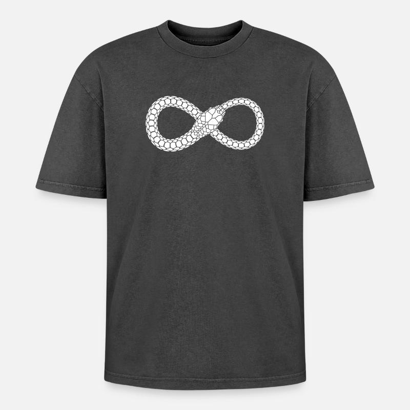 Infinite Serpent Loop - Oversized Unisex Premium Acid-Washed T-Shirt - acid washed black