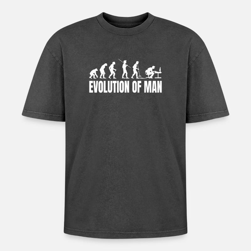 Evolution of Programmer IT Computer Coder - Oversized Unisex Premium Acid-Washed T-Shirt - acid washed black