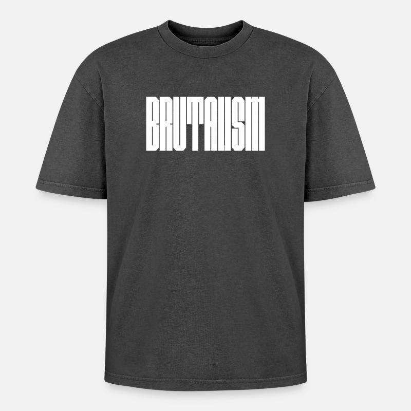 Mutiges Brutalismus-Logodesign - Oversized Unisex Premium Acid-Washed T-Shirt - Schwarz Acid Wash