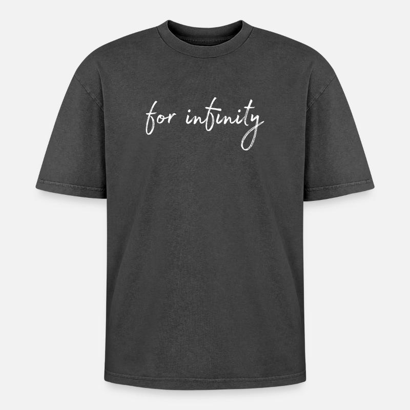 for infinity  - Oversized Unisex Premium Acid-Washed T-Shirt - Schwarz Acid Wash