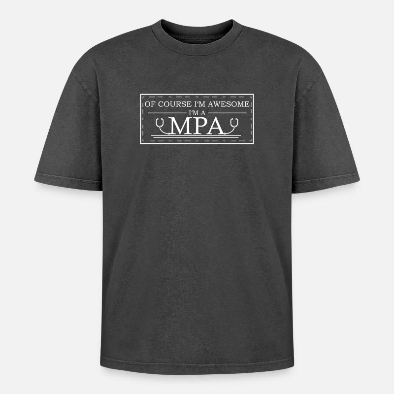 Doctor's assistant Mpa - Oversized Unisex Premium Acid-Washed T-Shirt - acid washed black