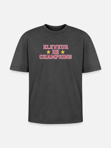 Eleveur de Champions - T-shirt Premium unisexe oversize acid-washed - noir délavé acide