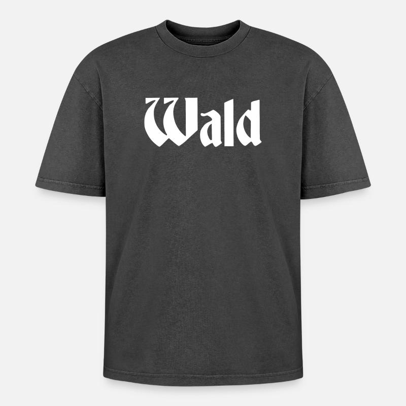 Wald - Oversized Unisex Premium Acid-Washed T-Shirt - Schwarz Acid Wash