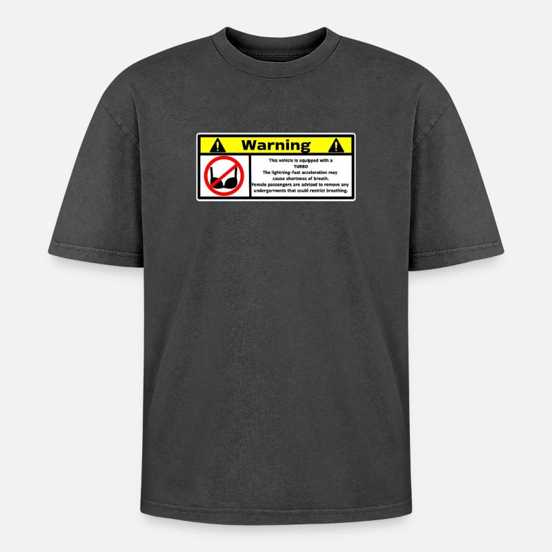 Turbo - Oversized Unisex Premium Acid-Washed T-Shirt - Schwarz Acid Wash