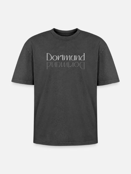 Dortmund Motmark Miroir - T-shirt Premium unisexe oversize acid-washed - noir délavé acide
