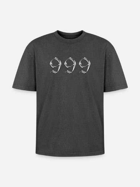 Angel Number 999 Releases - Oversized Unisex Premium Acid-Washed T-Shirt - acid washed black