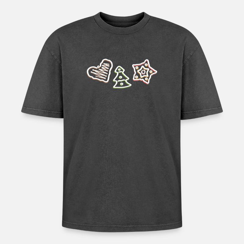 Gingerbread - Oversized Unisex Premium Acid-Washed T-Shirt - acid washed black
