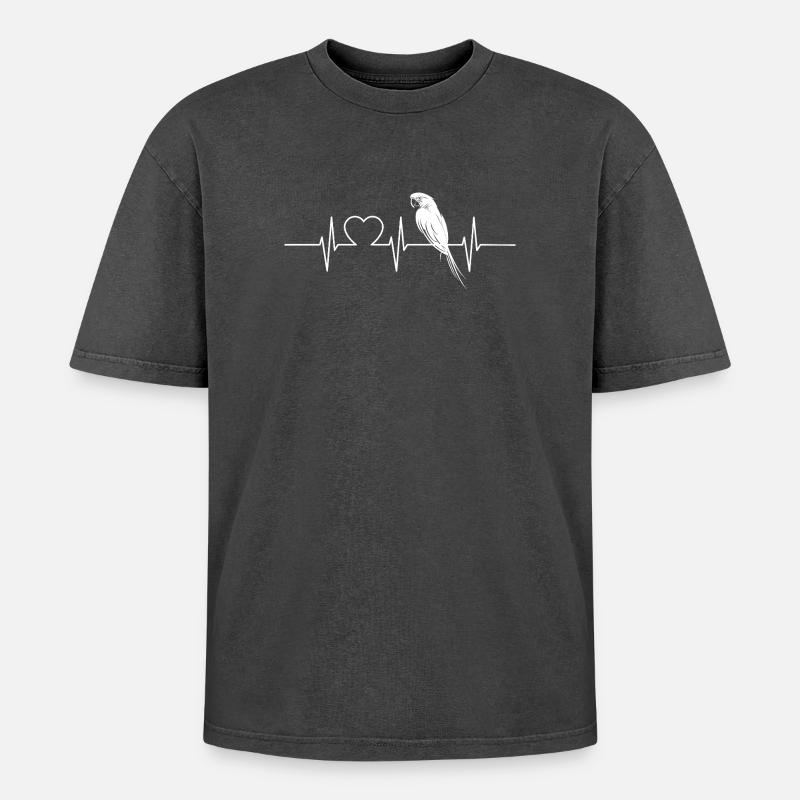 Macaw's Era - Oversized Unisex Premium Acid-Washed T-Shirt - acid washed black