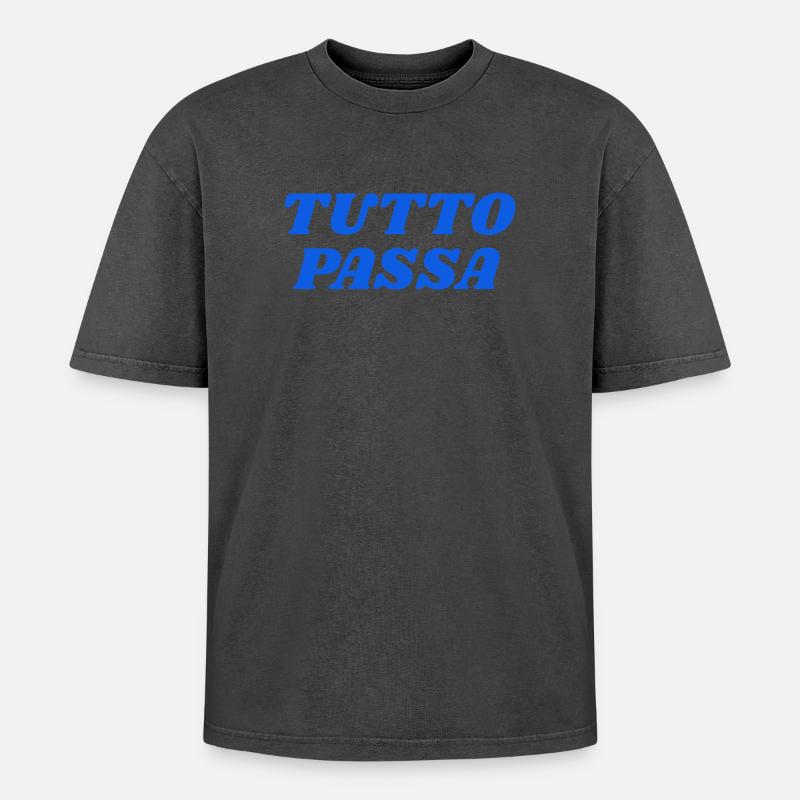 tutto passa - T-shirt Premium unisexe oversize acid-washed - noir délavé acide