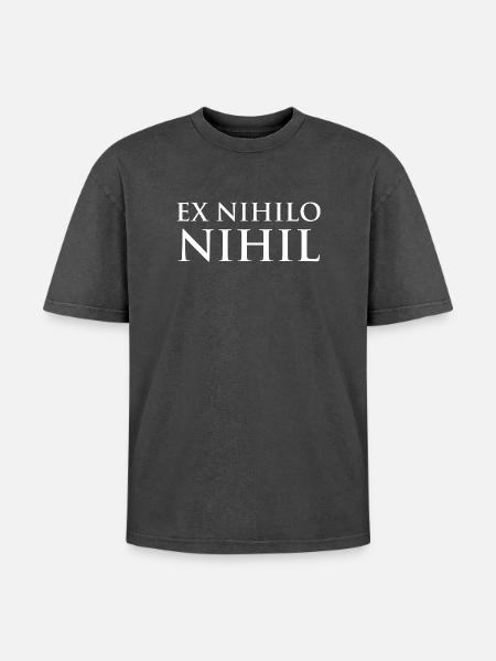 Ex nihilo nihil - Oversized Unisex Premium Acid-Washed T-Shirt - acid washed black