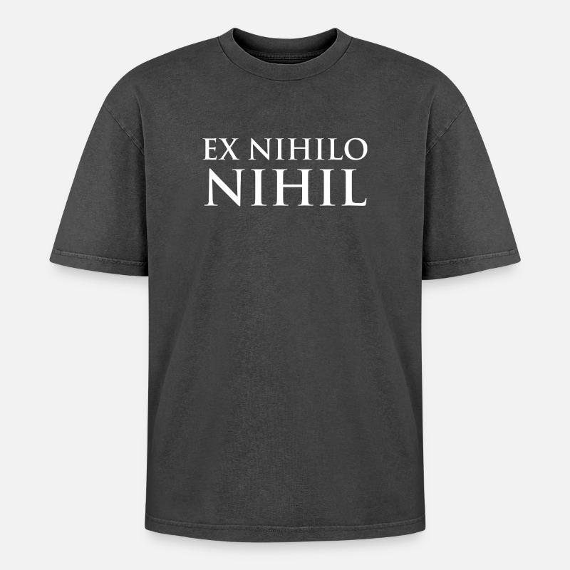 Ex nihilo nihil - Oversized Unisex Premium Acid-Washed T-Shirt - acid washed black