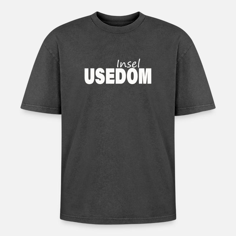 Usedom - Oversized Unisex Premium Acid-Washed T-Shirt - acid washed black