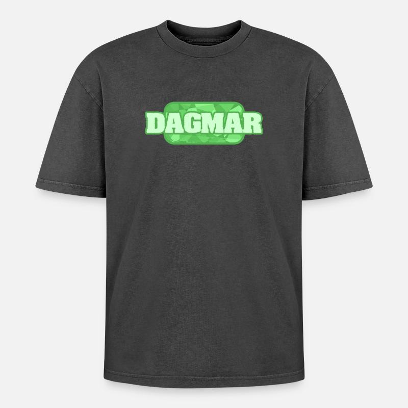 Dagmar - Oversized Unisex Premium Acid-Washed T-Shirt - Schwarz Acid Wash