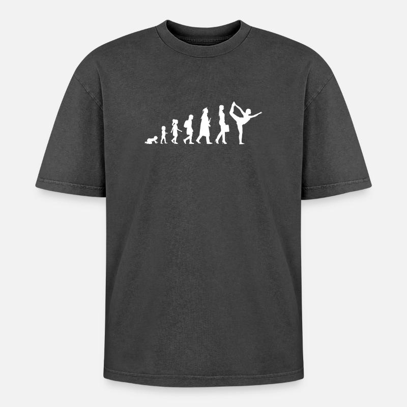 Kind zu Yogini Evolution - Oversized Unisex Premium Acid-Washed T-Shirt - Schwarz Acid Wash