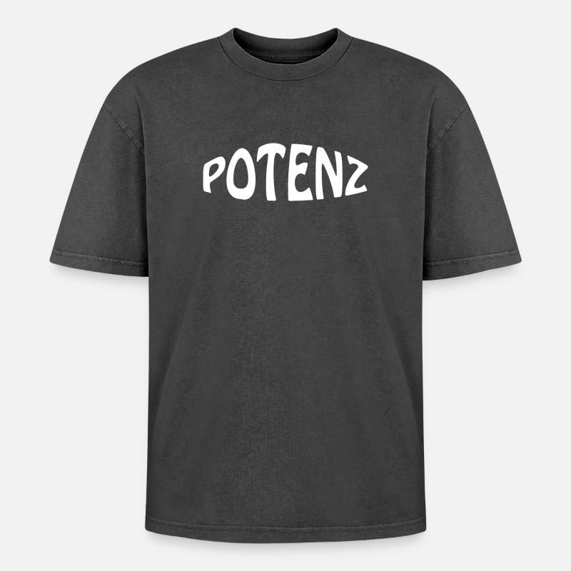 POTENZ - Oversized Unisex Premium Acid-Washed T-Shirt - Schwarz Acid Wash