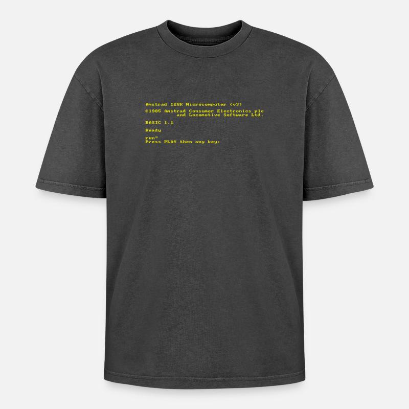 Interface rétro CPC 464 - T-shirt Premium unisexe oversize acid-washed - noir délavé acide