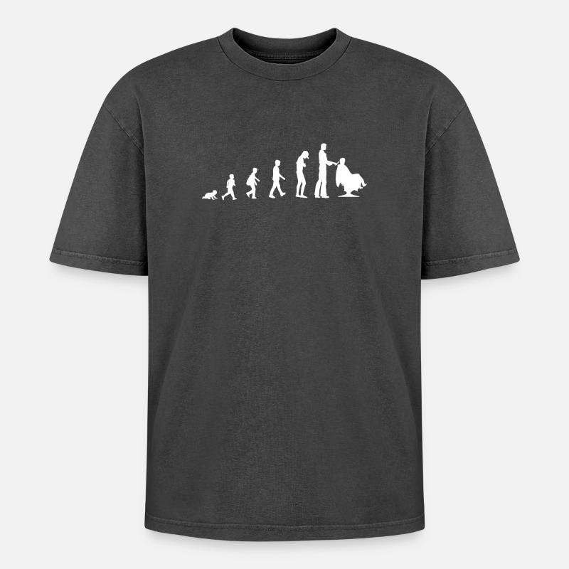 Évolution du bébé au coiffeur - T-shirt Premium unisexe oversize acid-washed - noir délavé acide