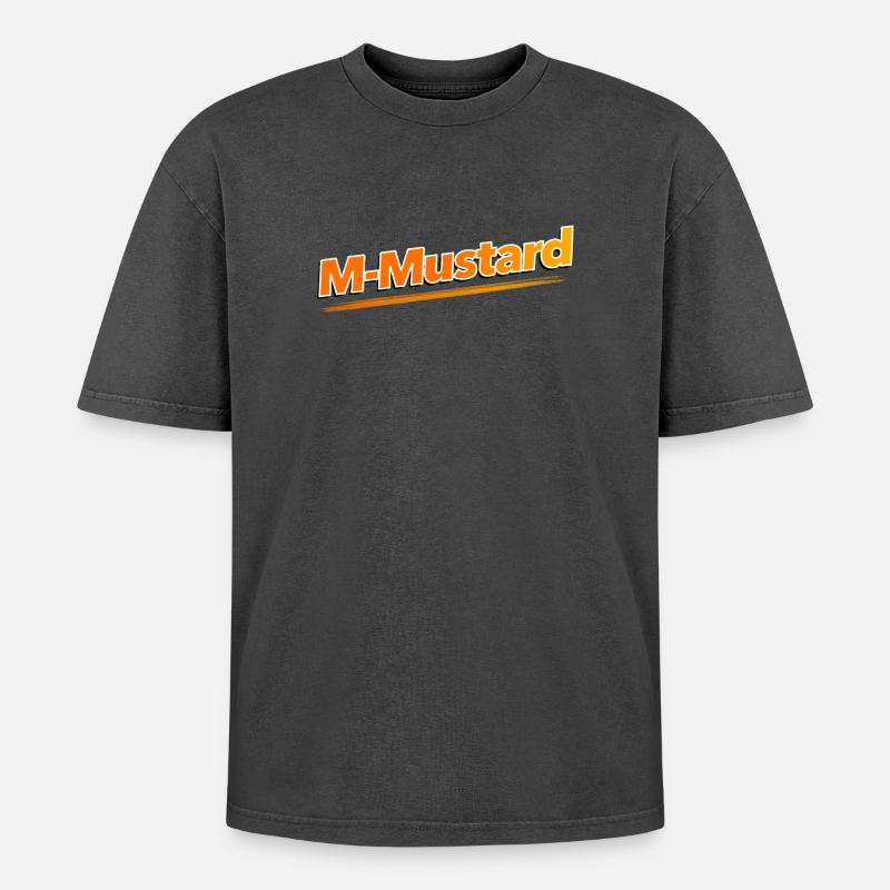 M-Senf - Oversized Unisex Premium Acid-Washed T-Shirt - Schwarz Acid Wash