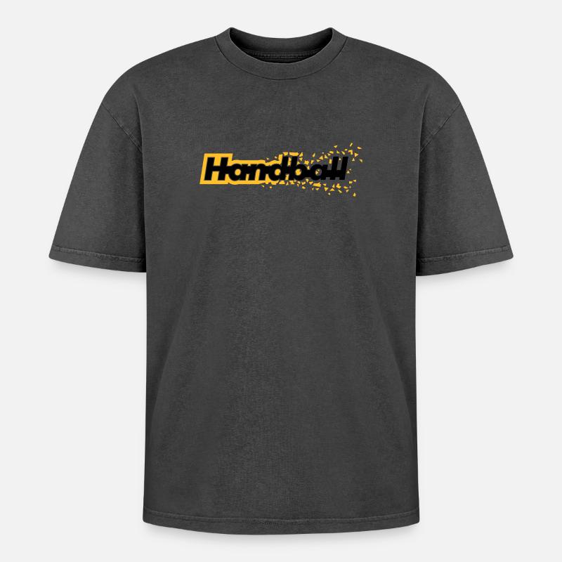 Handball - Oversized Unisex Premium Acid-Washed T-Shirt - acid washed black