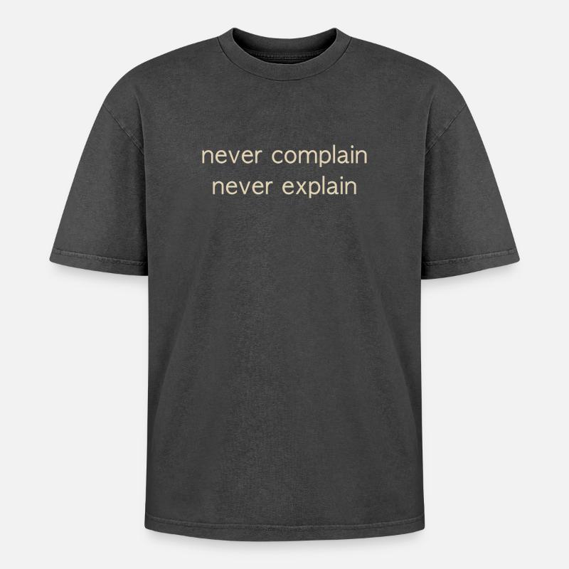 never - Oversized Unisex Premium Acid-Washed T-Shirt - acid washed black