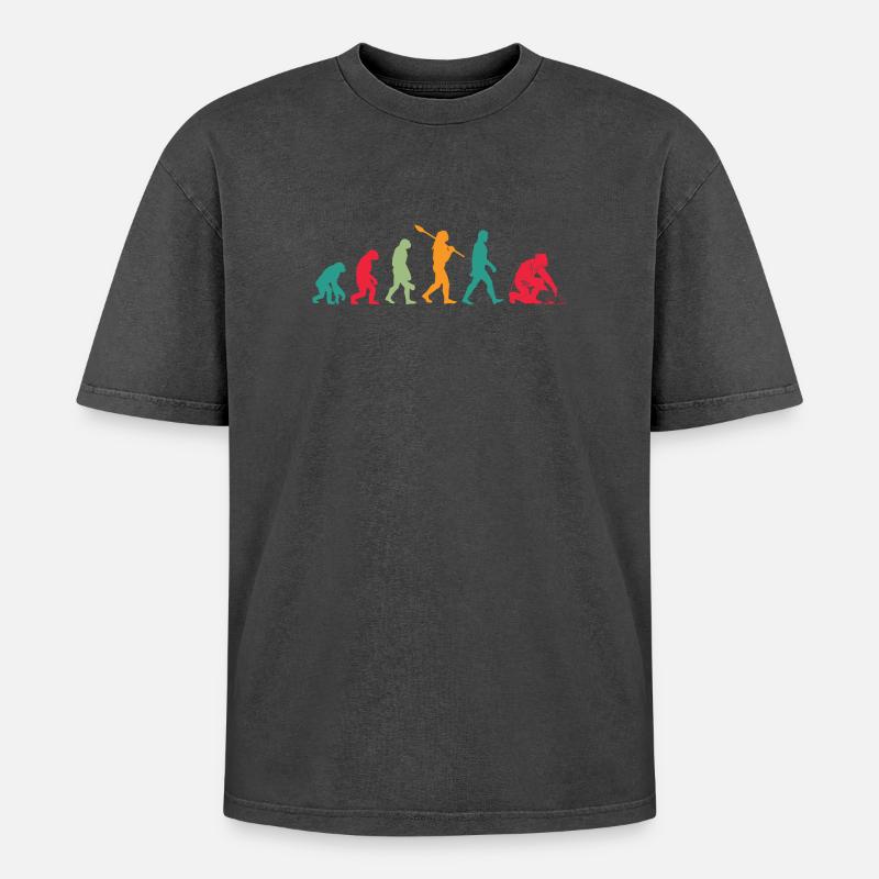 Schweißer Evolution - Oversized Unisex Premium Acid-Washed T-Shirt - Schwarz Acid Wash