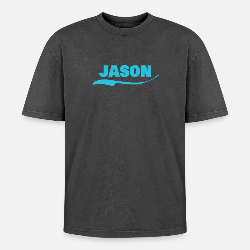 Gift for Jason - Oversized Unisex Premium Acid-Washed T-Shirt - acid washed black