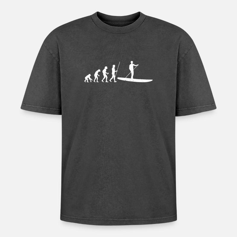 SUP Evolution - Oversized Unisex Premium Acid-Washed T-Shirt - acid washed black