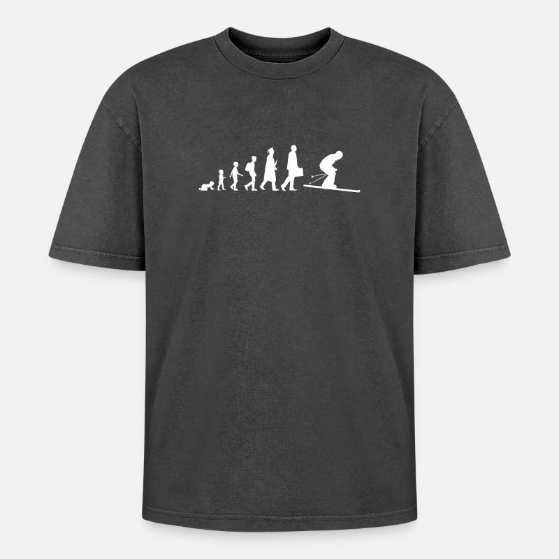 Ski development - Oversized Unisex Premium Acid-Washed T-Shirt - acid washed black