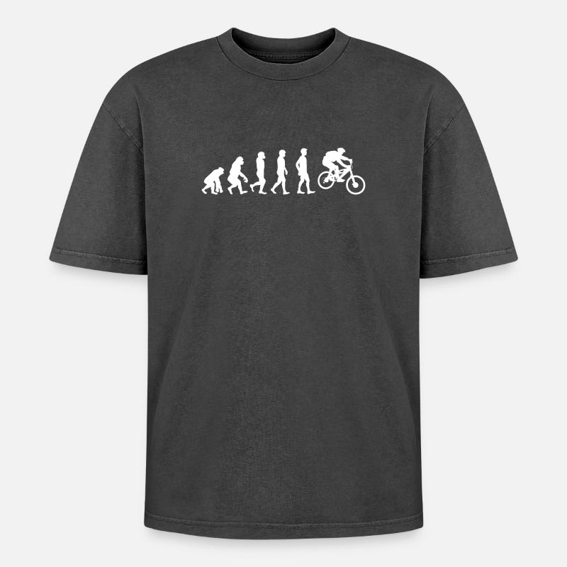 Évolution du cyclisme - T-shirt Premium unisexe oversize acid-washed - noir délavé acide