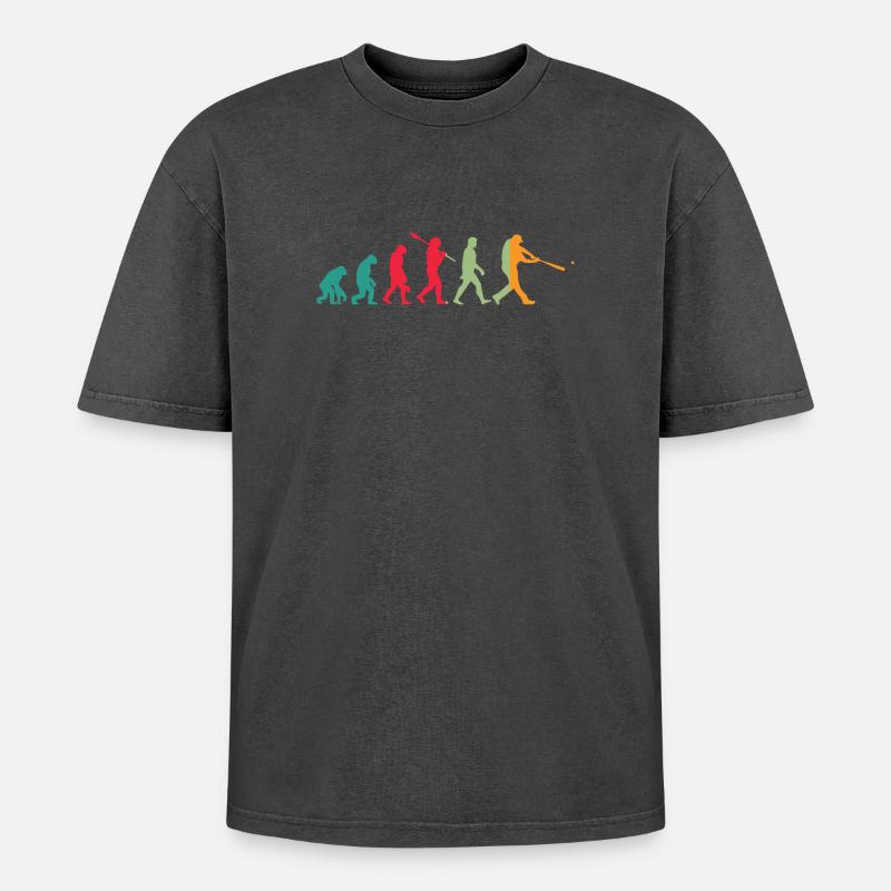 Basketball Evolution - Oversized Unisex Premium Acid-Washed T-Shirt - Schwarz Acid Wash