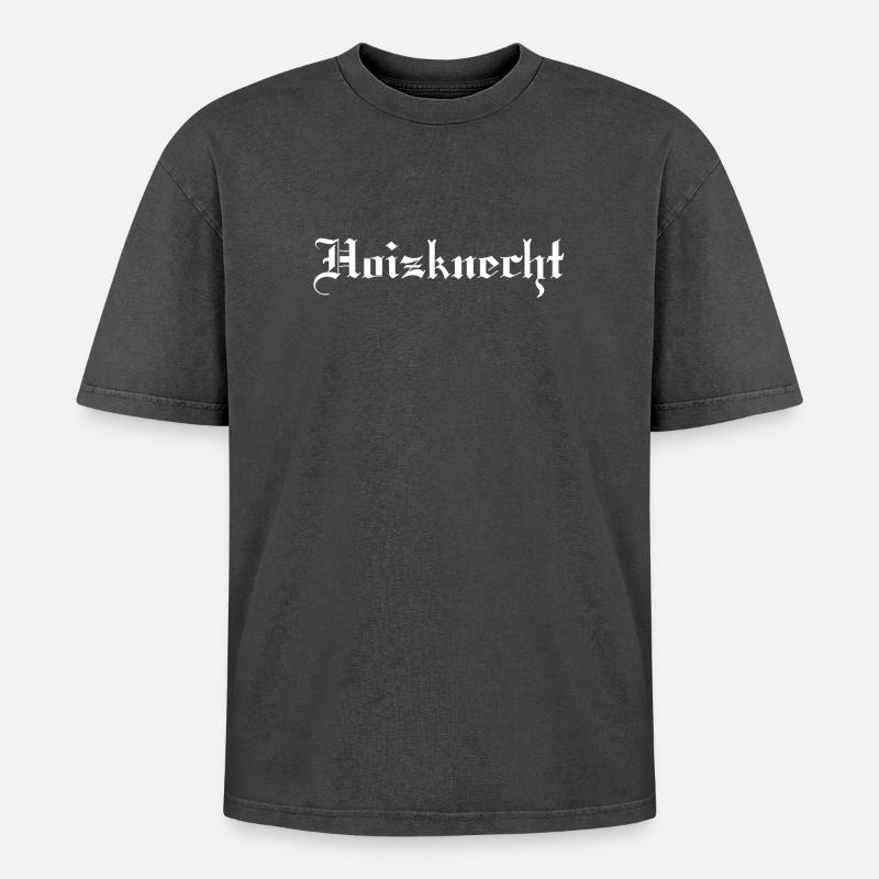 Hoizknecht - Oversized Unisex Premium Acid-Washed T-Shirt - Schwarz Acid Wash